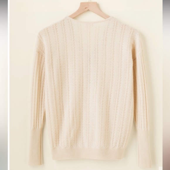 GARNET HILL Gemma Zip-Detail Cashmere Sweater XS Beige Colour - Picture 2 of 16